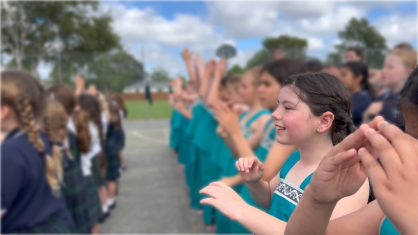 Kapa haka group performing outside